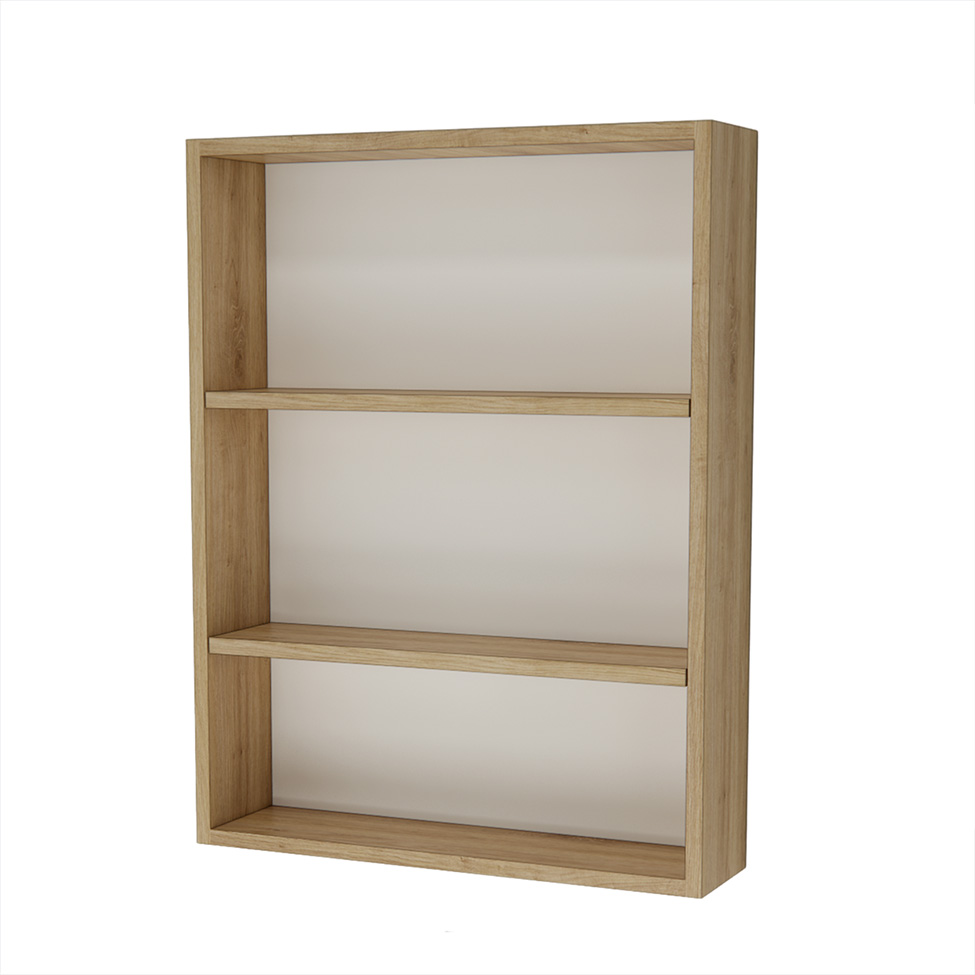 Conjunto de Gabinete e Armário de Banheiro com Espelho Nature I 4 Portas Carvalho e Verde 60 cm