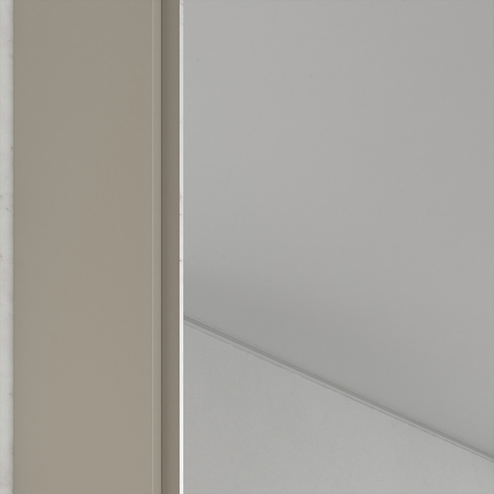 Conjunto de Gabinete e Armário de Banheiro com Espelho Nature I 4 Portas Nude e Carvalho 75 cm