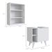 Conjunto de Gabinete e Armário de Banheiro com Espelho Slim 2 PT Branco