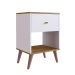 Conjunto de Guarda-Roupa Closet Modulado Dormitório 3 Gavetas e 2 Mesas de Cabeceira Retrô 1 Gaveta Branco e Mel