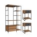 Conjunto de Guarda-Roupa Closet Paricel 2 Gavetas com 2 Mesas de Cabeceira 1 Gaveta Mel e Grafite