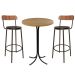 Conjunto de Mesa Bistrô Redonda Belle Siena com 2 Banquetas Jolly Preto