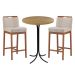 Conjunto de Mesa Bistrô Redonda Belle Siena e Preto com 2 Banquetas Dani Bege