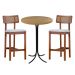 Conjunto de Mesa Bistrô Redonda Belle Siena e Preto com 2 Banquetas Dunas Bege e Amêndoa