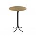 Conjunto de Mesa Bistrô Redonda Belle Siena e Preto com 2 Banquetas Dunas Bege e Amêndoa