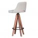 Conjunto de Mesa Bistrô Redonda Belle Siena e Preto com 2 Banquetas Giratórias Caribe Branco