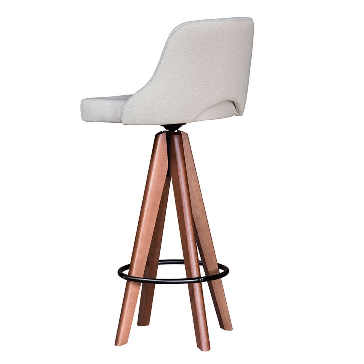 Conjunto de Mesa Bistrô Redonda Belle Siena e Preto com 2 Banquetas Giratórias Caribe Branco