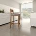 Conjunto de Mesa Bistrô Redonda Belle Siena e Preto com 2 Banquetas Manu Cinza e Nogueira