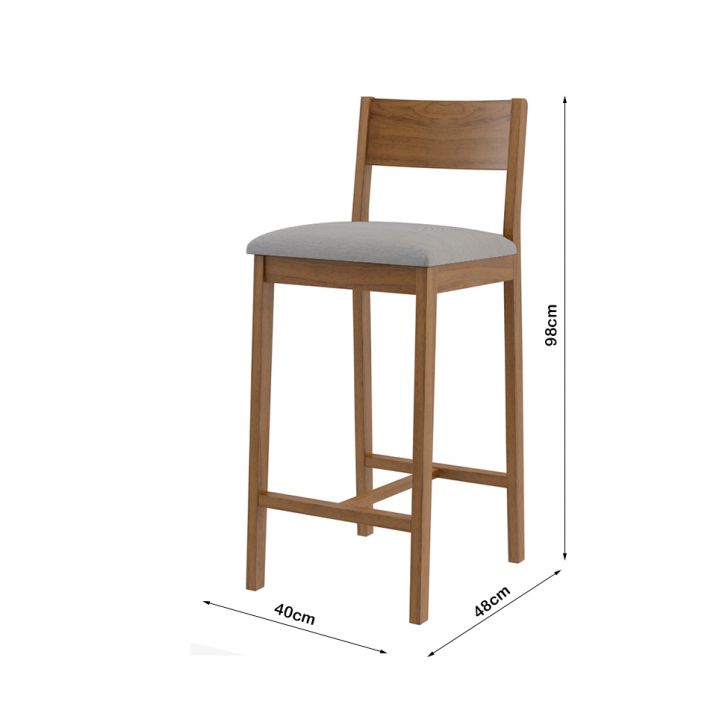 Conjunto de Mesa Bistrô Redonda Belle Siena e Preto com 2 Banquetas Manu Cinza e Nogueira