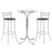Conjunto de Mesa Bistrô Redonda Floripa Cromada com 2 Banquetas Faro Preto