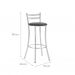 Conjunto de Mesa Bistrô Redonda Floripa Cromada com 2 Banquetas Faro Preto