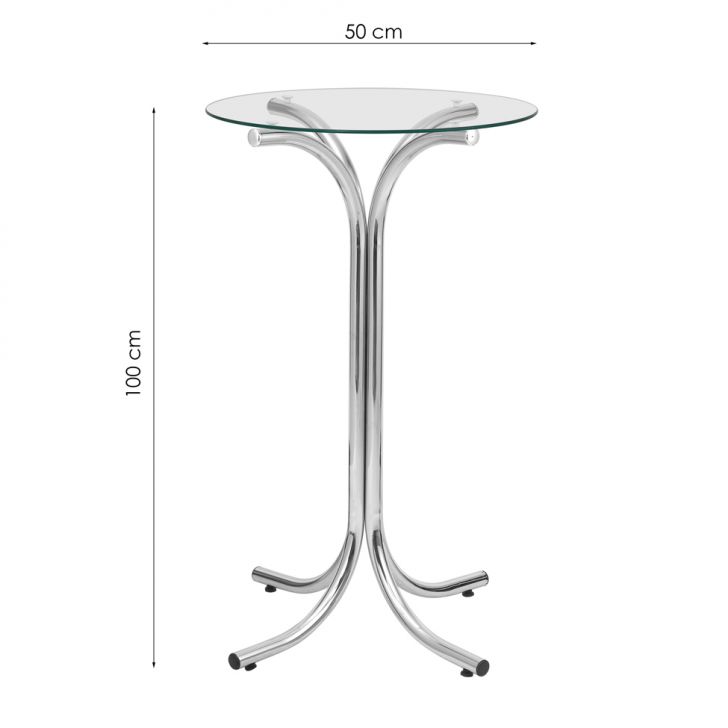 Conjunto de Mesa Bistrô Redonda Floripa Cromada com 2 Banquetas Faro Preto