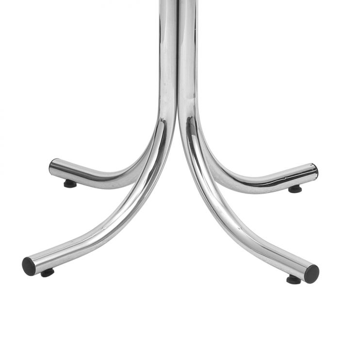 Conjunto de Mesa Bistrô Redonda Floripa Cromada com 2 Banquetas Faro Preto
