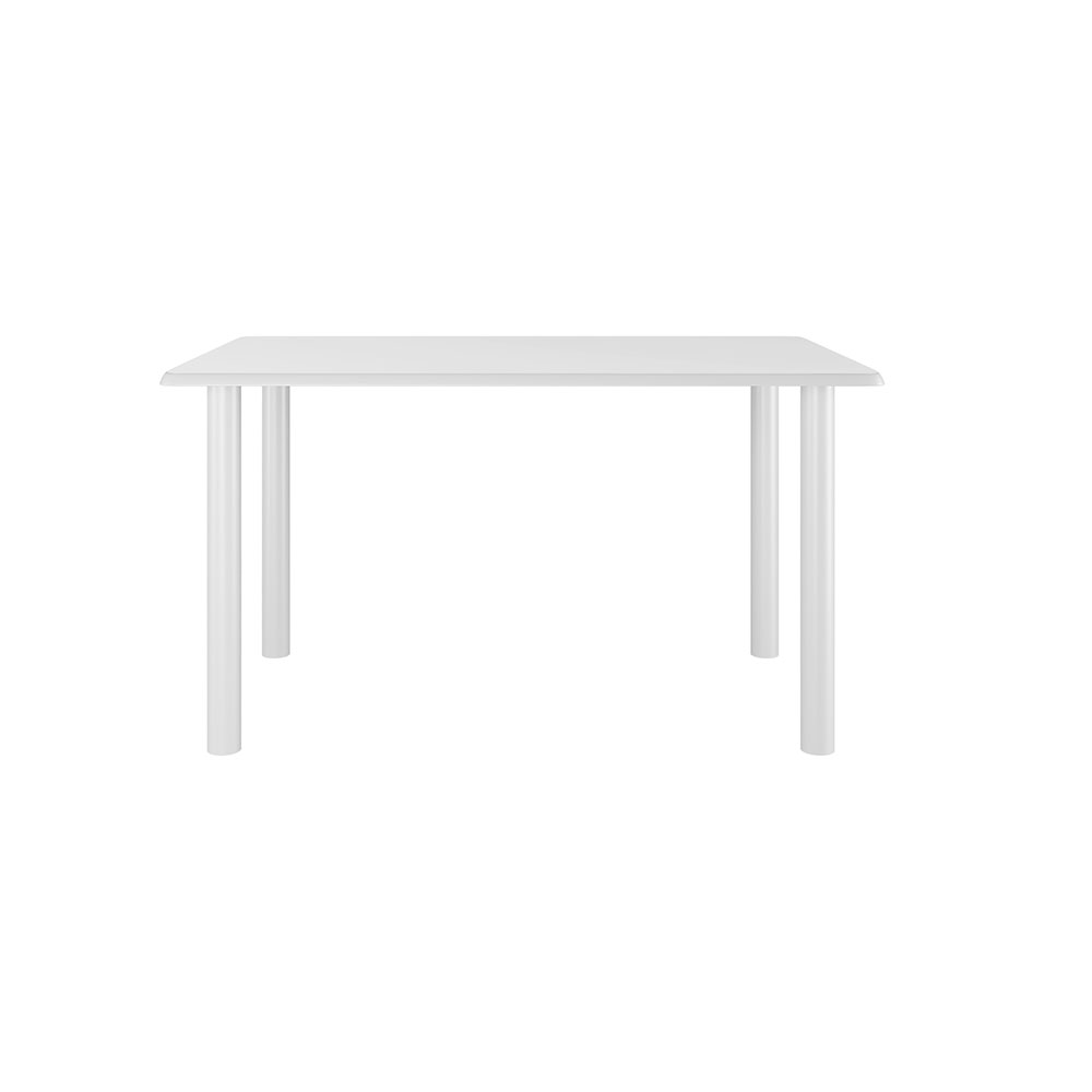 Conjunto de Mesa Infantil Retangular com Tampo MDF e 2 Cadeiras Laura Branco