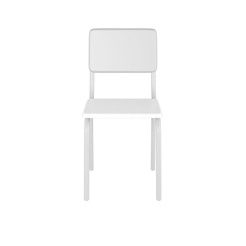 Conjunto de Mesa Infantil Retangular com Tampo MDF e 2 Cadeiras Laura Branco