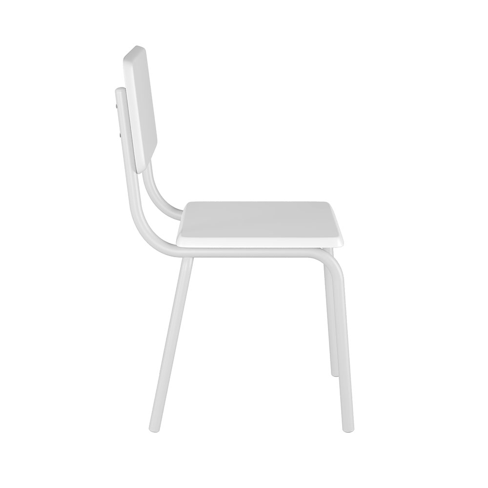 Conjunto de Mesa Infantil Retangular com Tampo MDF e 2 Cadeiras Laura Branco