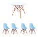 Conjunto de Mesa Infantil Well Branca com 4 Cadeiras Eames Azul