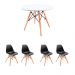 Conjunto de Mesa Infantil Well Branca com 4 Cadeiras Eames Preta