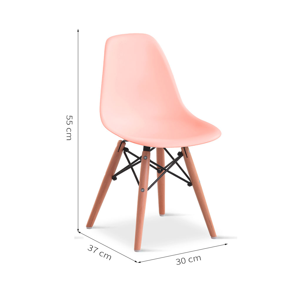 Conjunto de Mesa Infantil Well Branca com 4 Cadeiras Eames Rosa