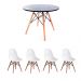 Conjunto de Mesa Infantil Well Preta com 4 Cadeiras Eames Branca
