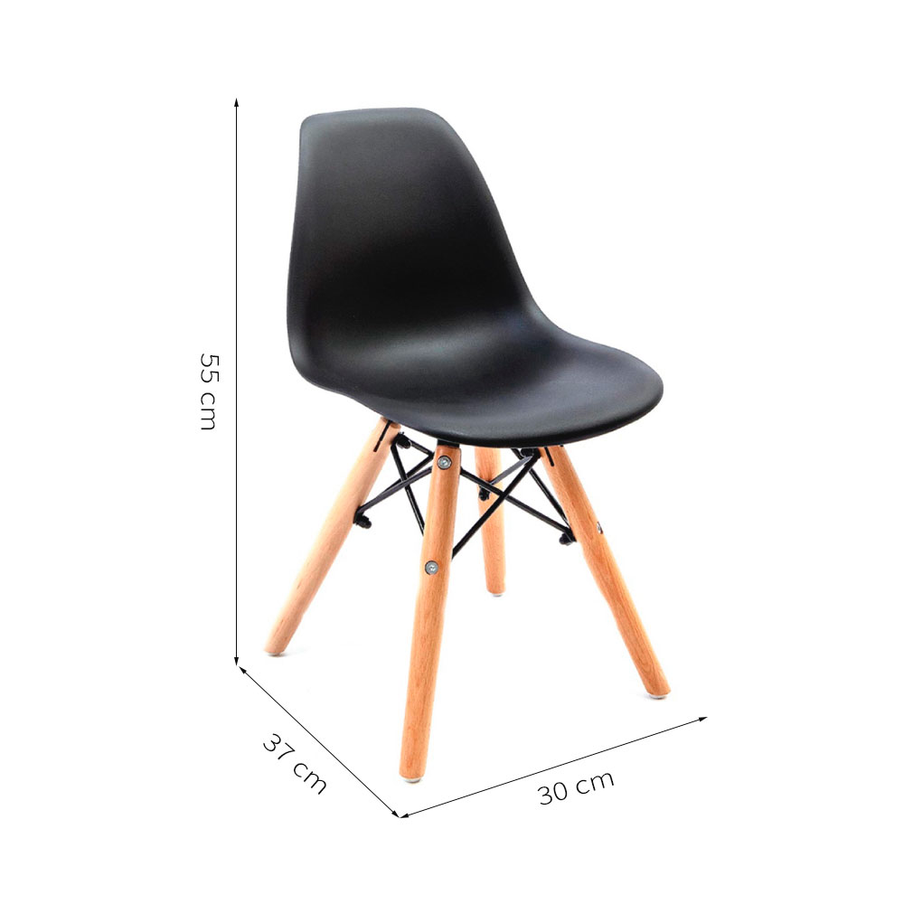 Conjunto de Mesa Infantil Well com 2 Cadeiras Eames Preto