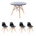 Conjunto de Mesa Infantil Well com 4 Cadeiras Eames Preto