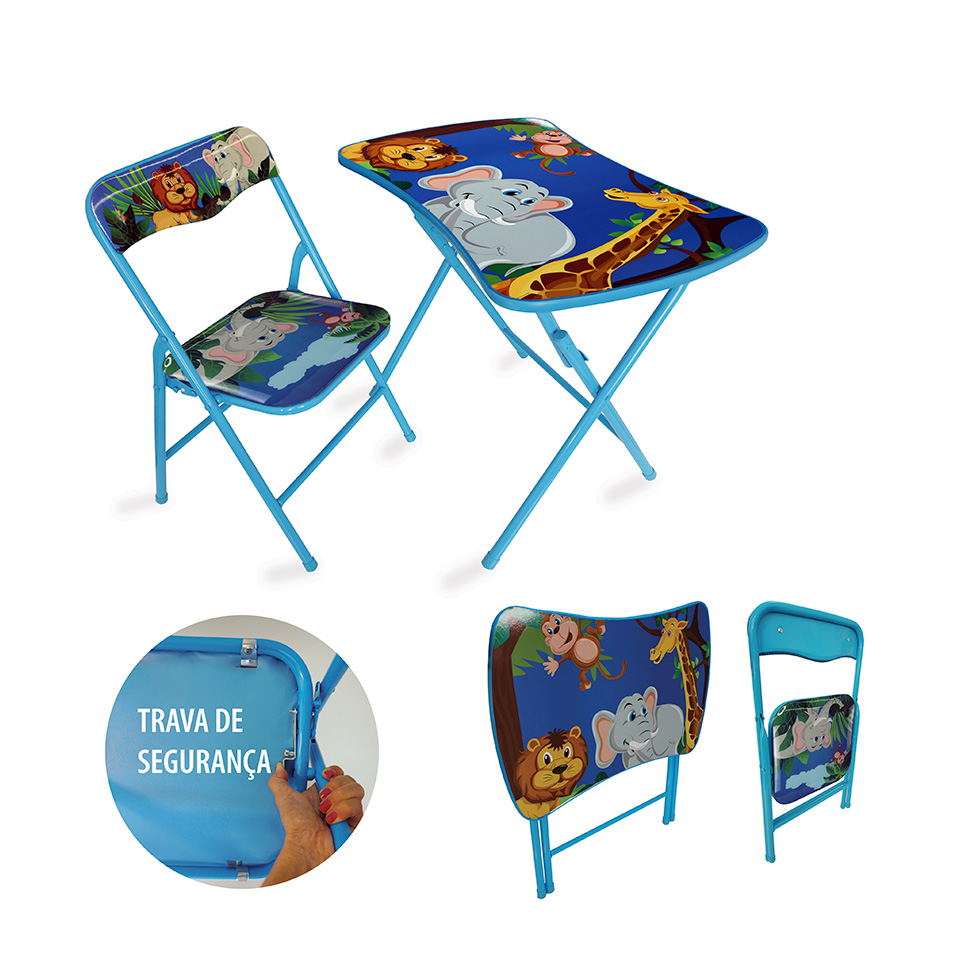 Conjunto de Mesa Infantil e Cadeira Louie Azul