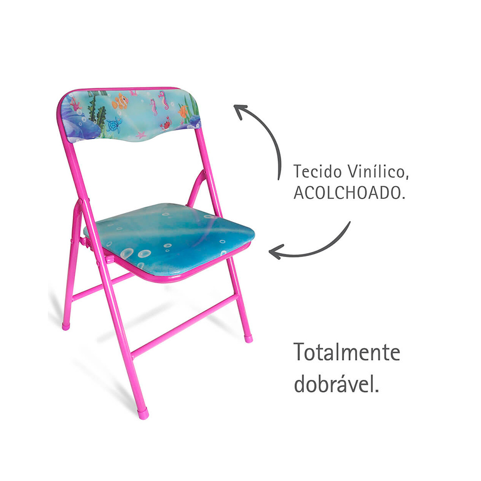 Conjunto de Mesa Infantil e Cadeira Louie Rosa