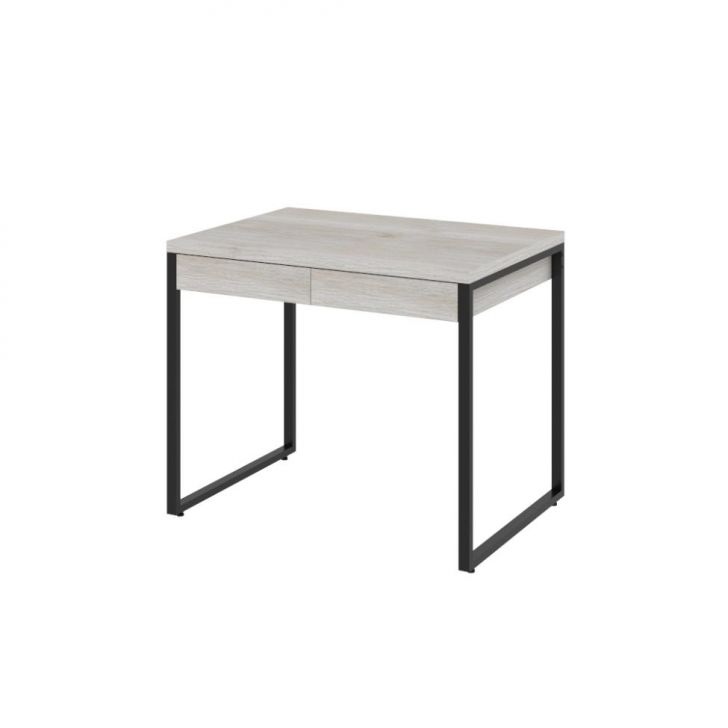 Conjunto de Mesa Kuadra 2 GV Bege com Cadeira de Escritório Diretor Giratória Vancouver Preta