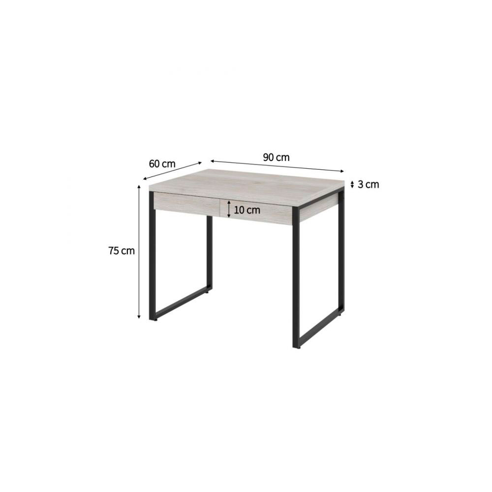 Conjunto de Mesa Kuadra 2 GV Bege e com Cadeira de Escritório Secretária Giratória Clean Preta