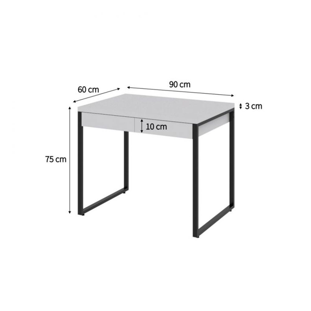 Conjunto de Mesa Kuadra 2 GV Branca com Cadeira de Escritório Diretor Giratória Charles Preta
