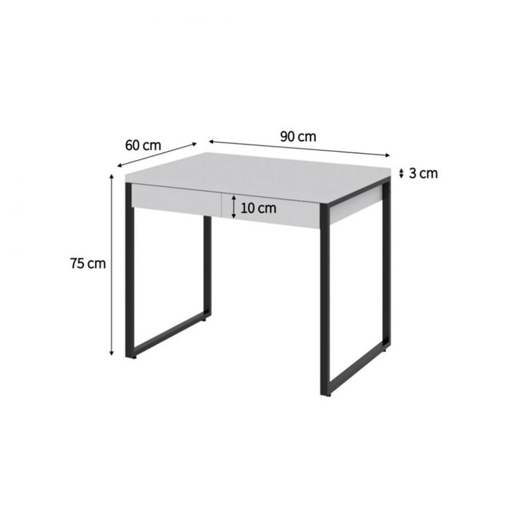 Conjunto de Mesa Kuadra 2 GV Branca com Cadeira de Escritório Secretária Giratória Fitz Bege