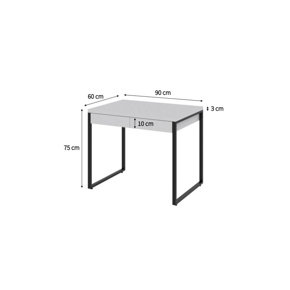 Conjunto de Mesa Kuadra 2 GV Branca e com Cadeira de Escritório Secretária Giratória Clean Preta