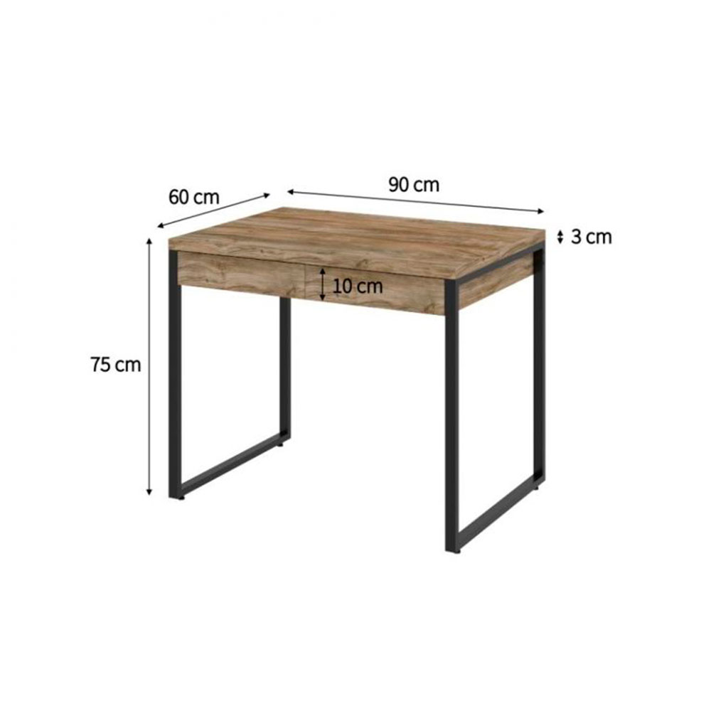 Conjunto de Mesa Kuadra 2 GV Carvalho com Cadeira de Escritório Secretária Giratória Fitz Bege
