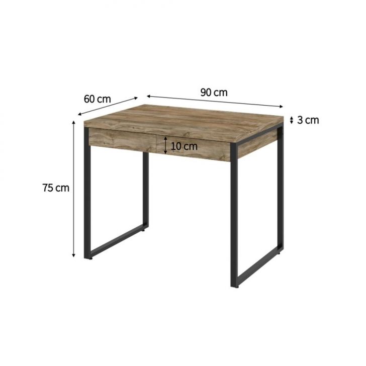 Conjunto de Mesa Kuadra 2 GV Carvalho com Cadeira de Escritório Secretária Giratória Fitz Marrom