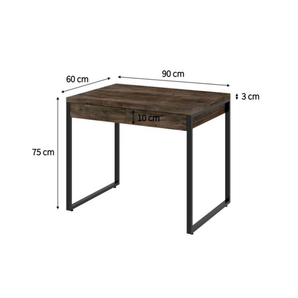 Conjunto de Mesa Kuadra 2 GV Marrom Escuro com Cadeira de Escritório Secretária Giratória Fitz Bege