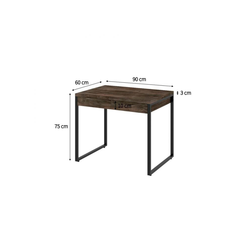 Conjunto de Mesa Kuadra 2 GV Marrom Escuro e com Cadeira de Escritório Secretária Giratória Clean Preta