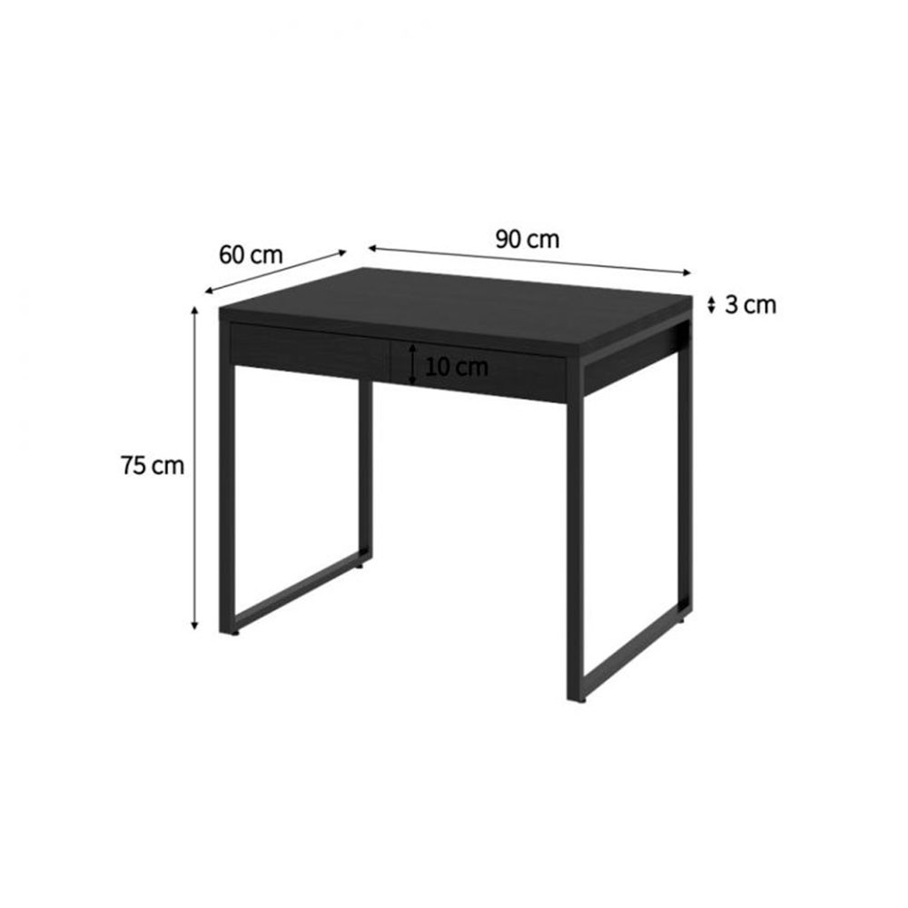 Conjunto de Mesa Kuadra 2 GV Preta com Cadeira de Escritório Secretária Giratória Fitz Bege