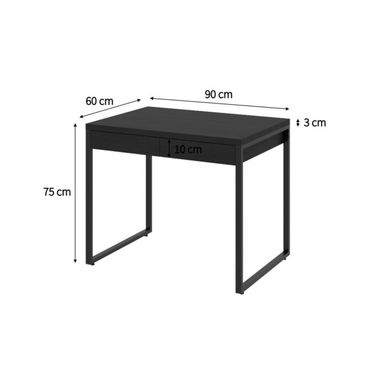 Conjunto de Mesa Kuadra 2 GV Preta com Cadeira de Escritório Secretária Giratória Fitz Marrom