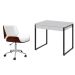 Conjunto de Mesa Kuadra 2 GV com Cadeira de Escritório Diretor Giratória Lauren Branca