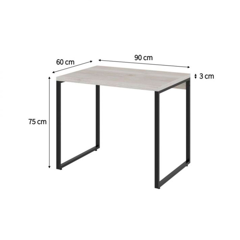 Conjunto de Mesa Kuadra Bege com Cadeira de Escritório Diretor Giratória Charles Preta