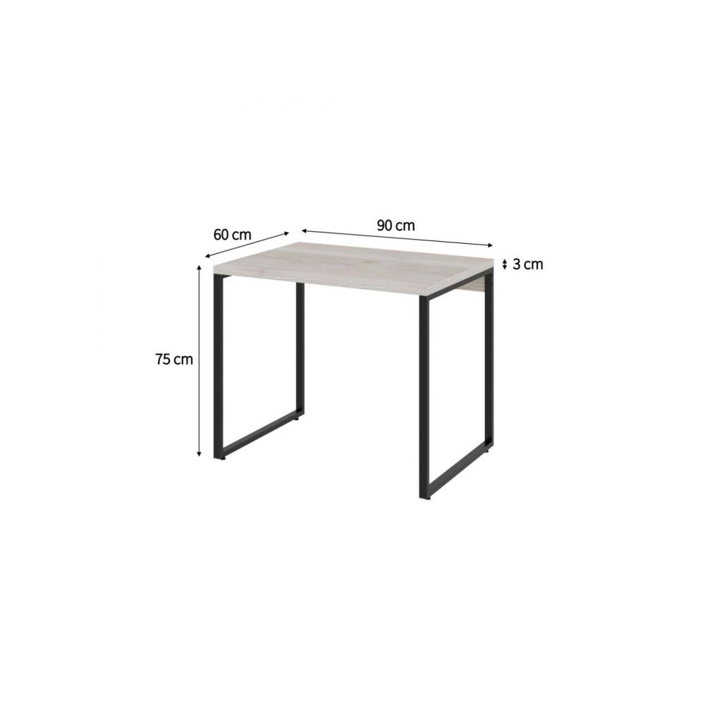 Conjunto de Mesa Kuadra Bege com Cadeira de Escritório Secretária Giratória Clean Preta