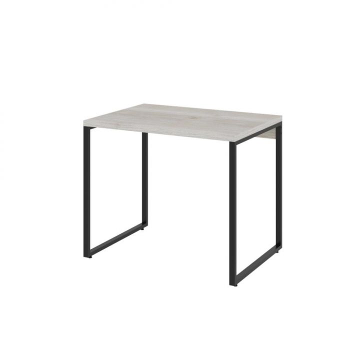Conjunto de Mesa Kuadra Bege com Cadeira de Escritório Secretária Giratória New Java Preta