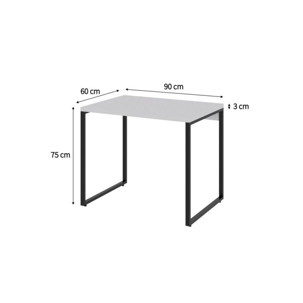 Conjunto de Mesa Kuadra Branca com Cadeira de Escritório Secretária Giratória Clean Preta