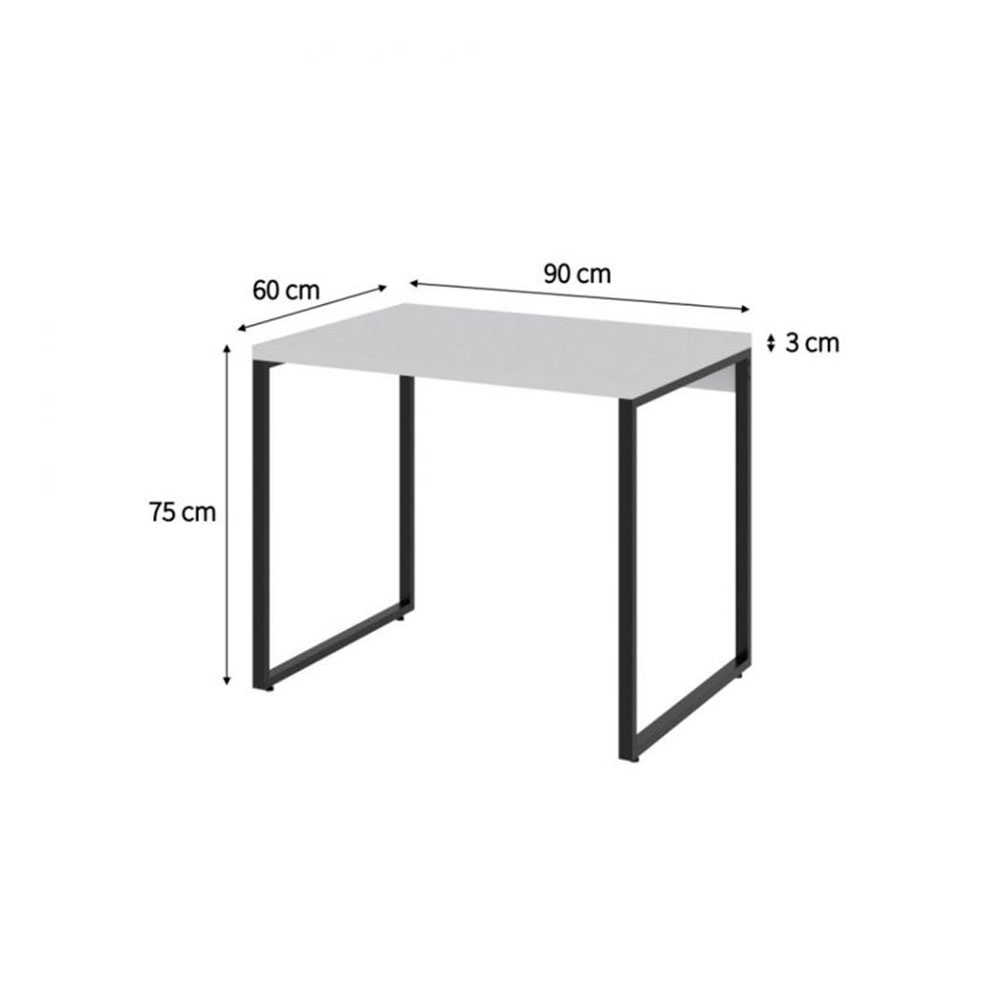 Conjunto de Mesa Kuadra Branca com Cadeira de Escritório Secretária Giratória Fitz Bege