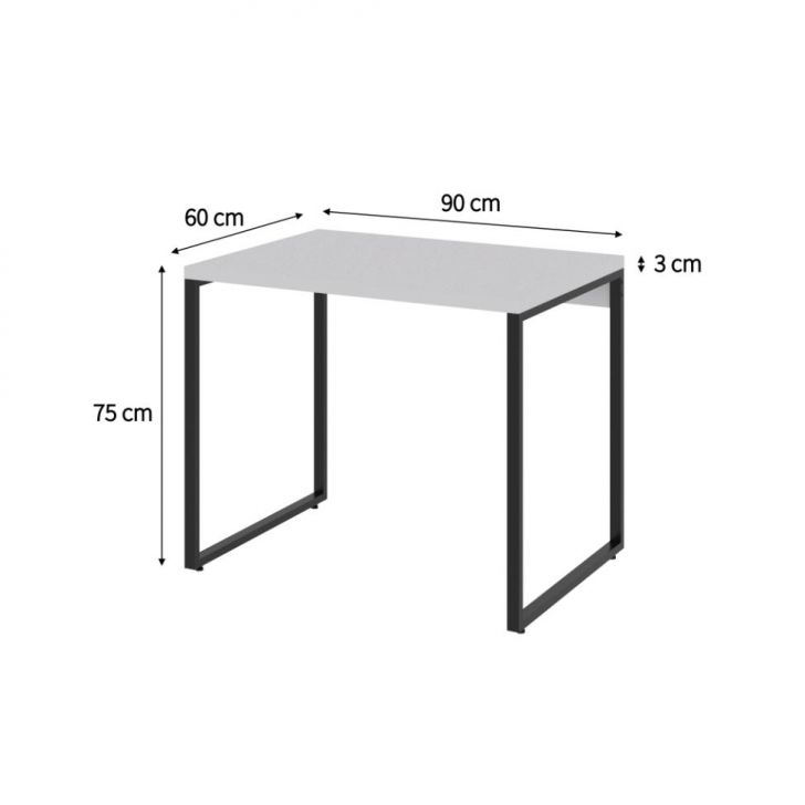 Conjunto de Mesa Kuadra Branca e Preta com Cadeira de Escritório Secretária Giratória Fitz Branca