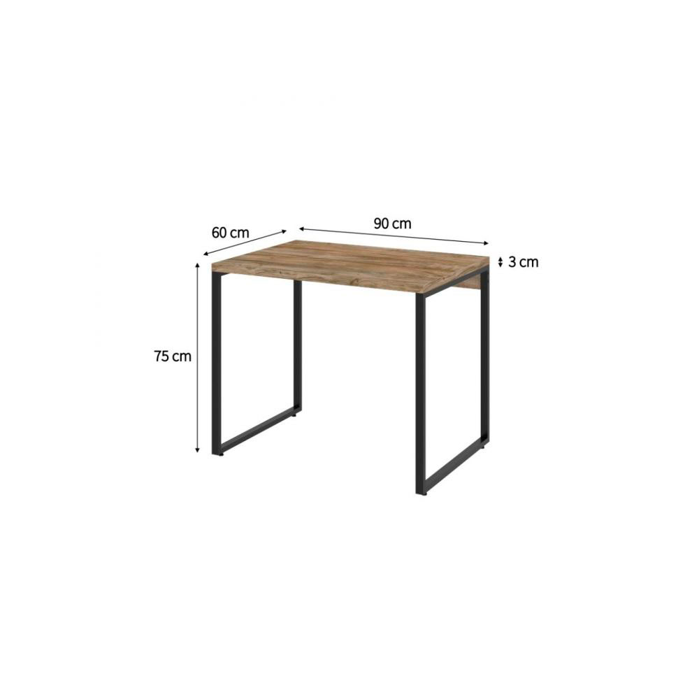 Conjunto de Mesa Kuadra Carvalho com Cadeira de Escritório Secretária Giratória Clean Preta