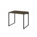 Conjunto de Mesa Kuadra Marrom Escuro com Cadeira de Escritório Secretária Giratória Fitz Rosa