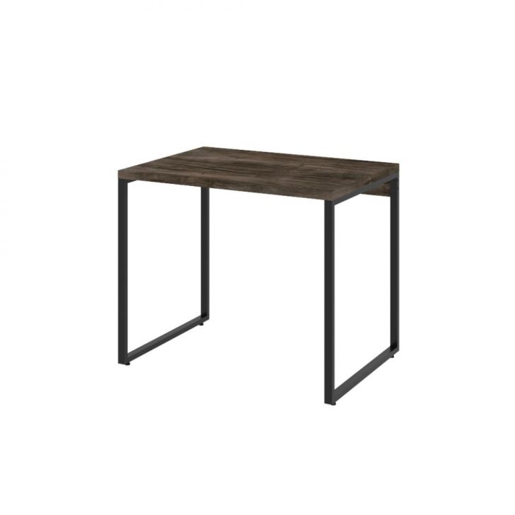 Conjunto de Mesa Kuadra Marrom Escuro com Cadeira de Escritório Secretária Giratória New Java Preta