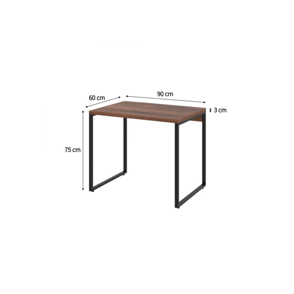 Conjunto de Mesa Kuadra Nogal com Cadeira de Escritório Secretária Giratória Clean Preta